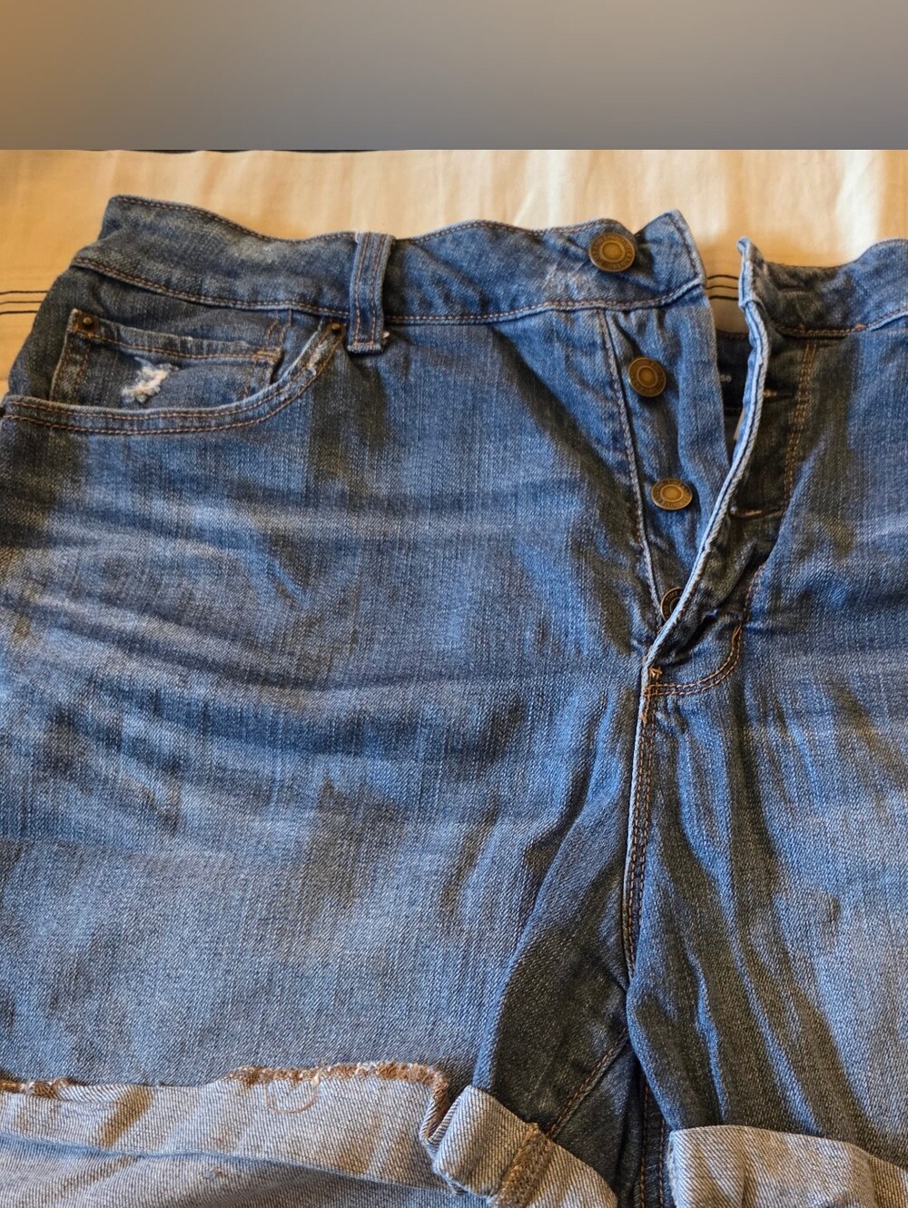 Time and Tru Women's Relaxed Button-Fly Jean Shorts